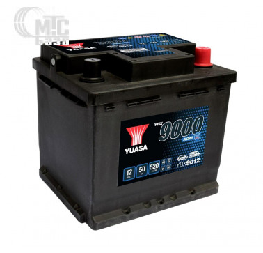 Аккумулятор  Yuasa  AGM Start Stop Plus Battery   [YBX9012] 6СТ-50 Ач R EN520 А 207x175x190мм